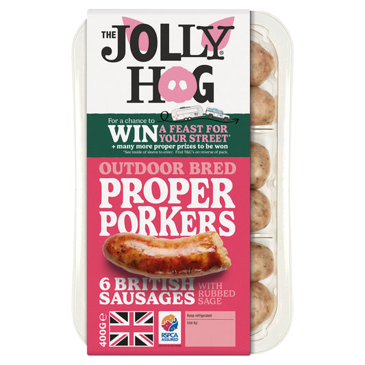 The Jolly Hog Proper Porker Sausage x6 400g GOODS Sainsburys   
