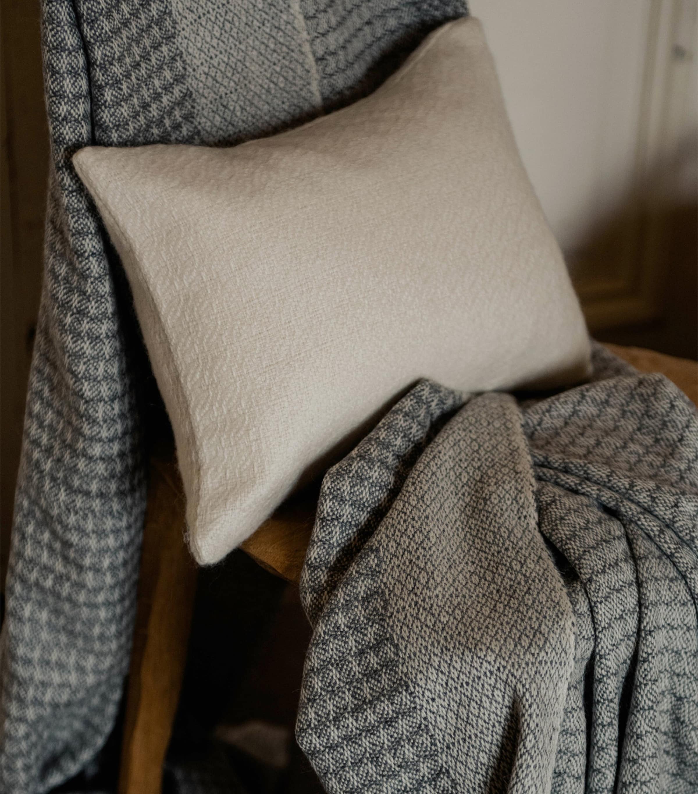 Araminta Campbell Alpaca-Blend Fern Cushion 30cm x 45cm - British product