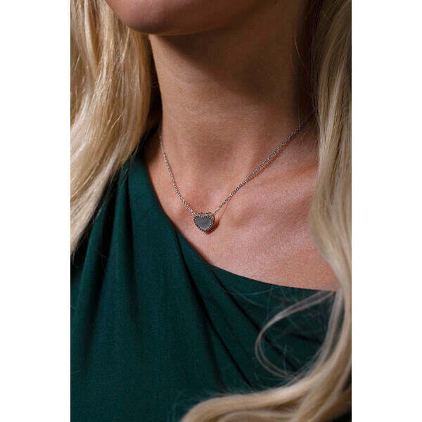 SVNX moonstone heart necklace and earrings set in silver - British product