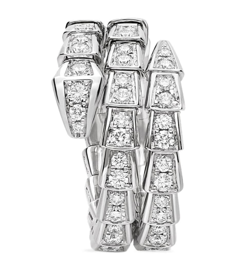 Bvlgari Serpenti Viper ring in white gold and diamonds, UK version
