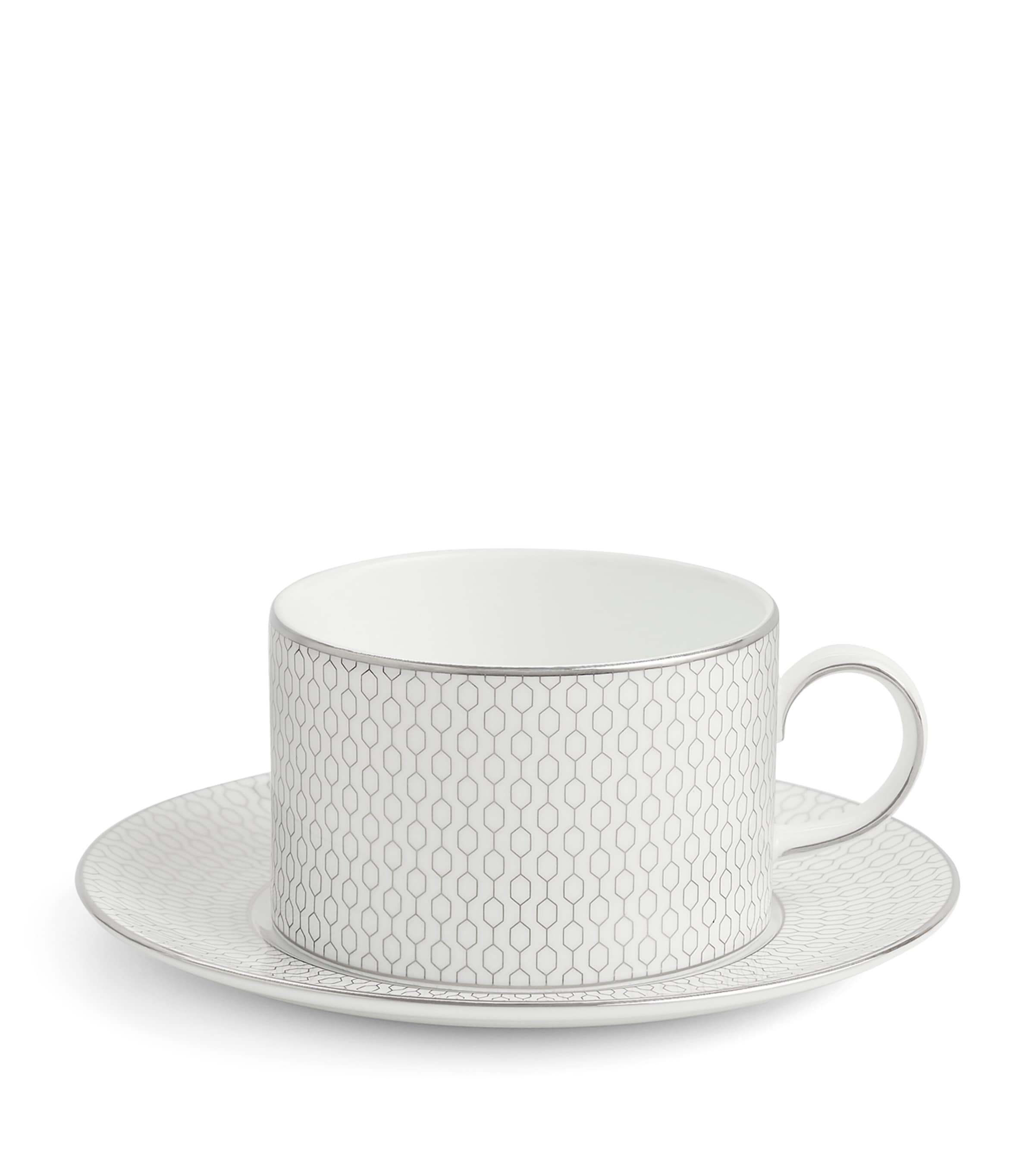 Wedgwood Gio Platinum Teacup and Saucer Set (British brand)