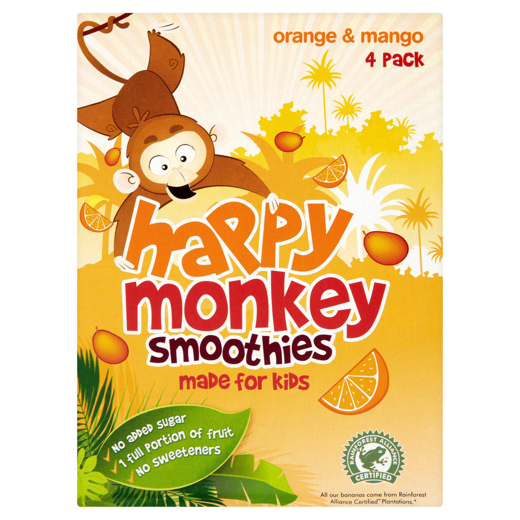 Happy Monkey Orange & Mango Kids Smoothie 4x180ml