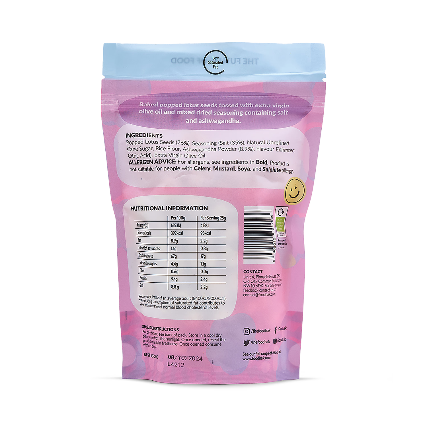 Pophaks salted ashwagandha lotus seed snack, UK version