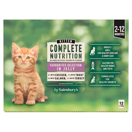 Sainsbury's Complete Nutrition Kitten Food Meat & Fish Selection in Jelly 12x100g