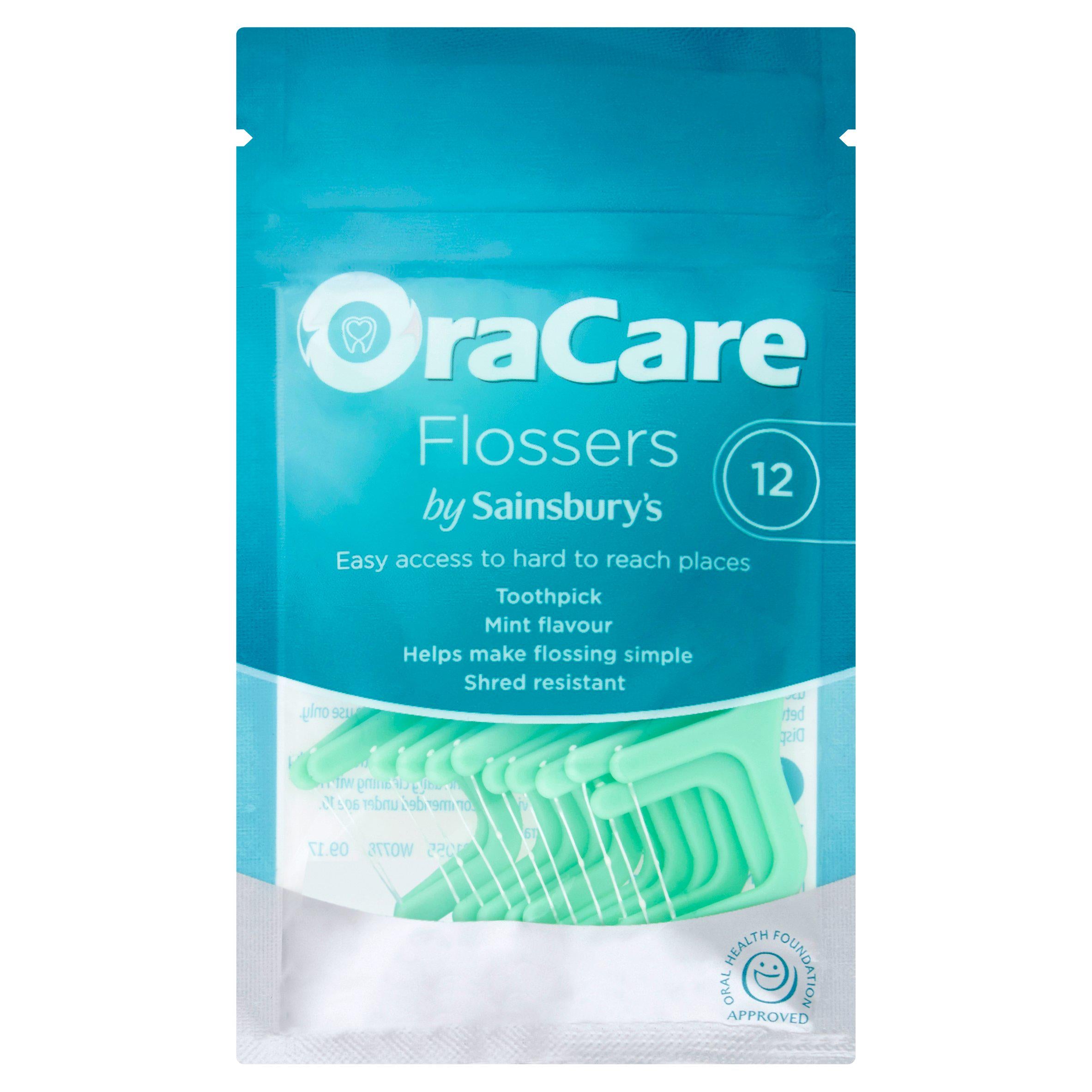 OraCare+ Mint Flavour Toothpick Flossers x12 dental accessories & floss Sainsburys   