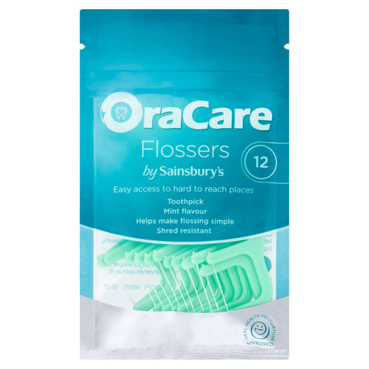 OraCare+ Mint Flavour Toothpick Flossers x12 - McGrocer