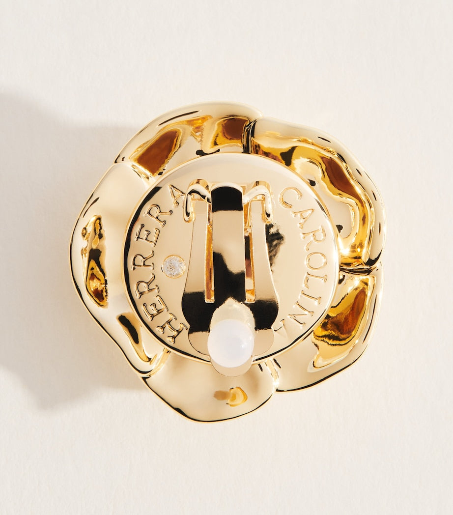 Boucles d'oreilles clipuchsia florales Carolina Herrera, version Royaume-Uni