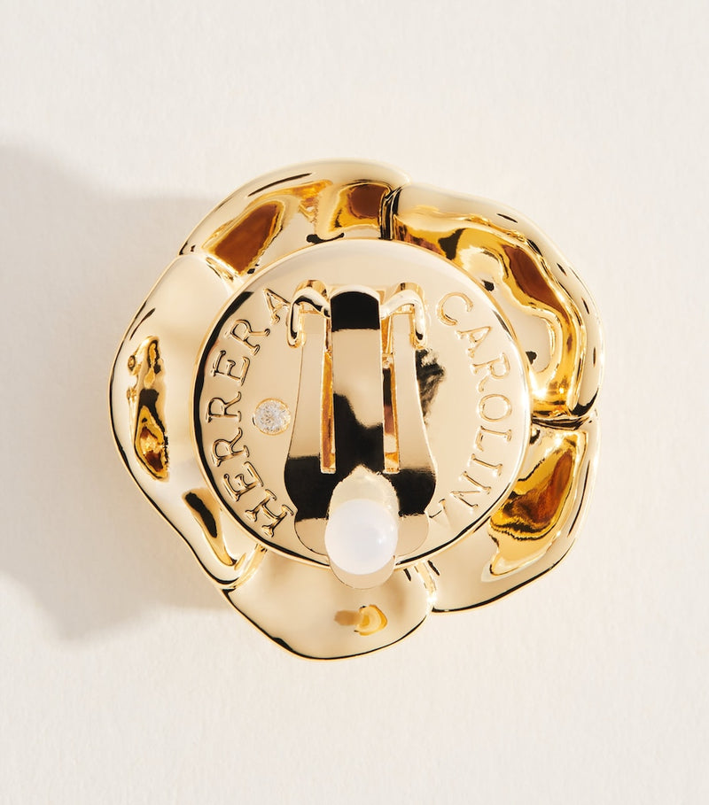 Boucles d'oreilles clipuchsia florales Carolina Herrera, version Royaume-Uni