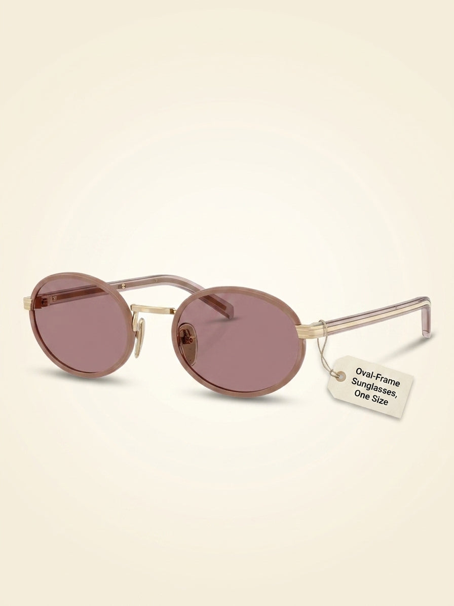 Prada oval sunglasses PR B56S gold pink (British brand)