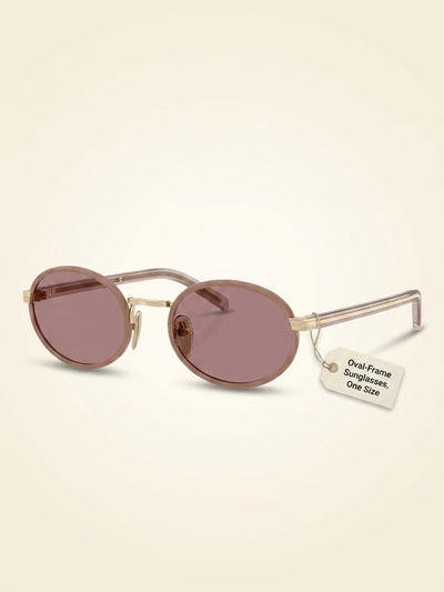 John Lewis Prada PR B56S Women's Oval Sunglasses Gold/Pink- Buy online at McGrocer