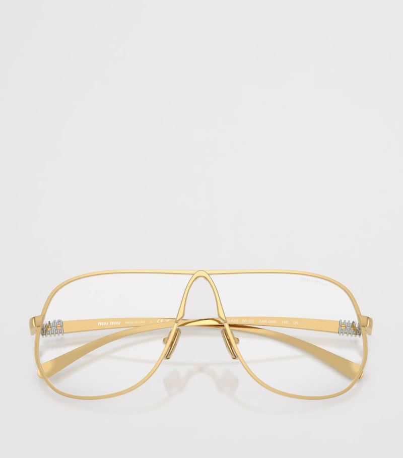 Miu Miu metal pilot sunglasses with blue light filter - British product