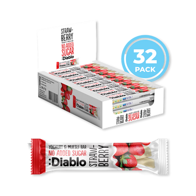 Holland & Barrett Diablo No Added Sugar Yoghurt Coated Muesli Bar Strawberry 30g Pack of 32- Buy online at McGrocer