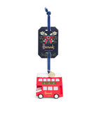 Harrods London bus decoration with iridescent snow, UK version
