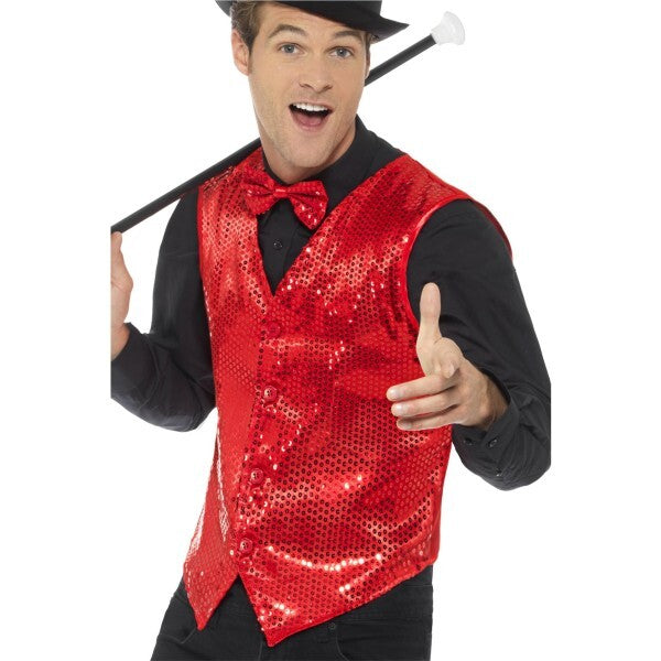 Smiffys sequin waistcoat red (British brand)
