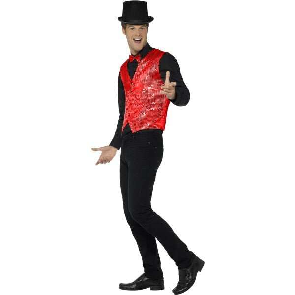 Smiffys sequin waistcoat red (British brand)