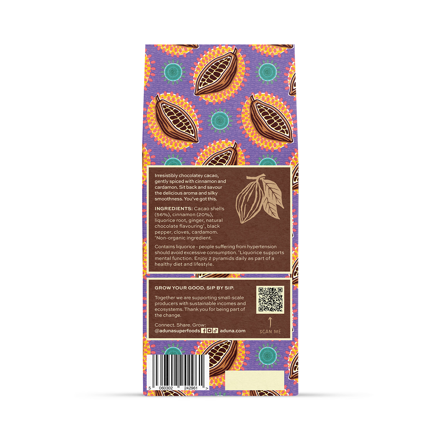 Aduna Mind Cacao Tea 15 tea bags (British brand)