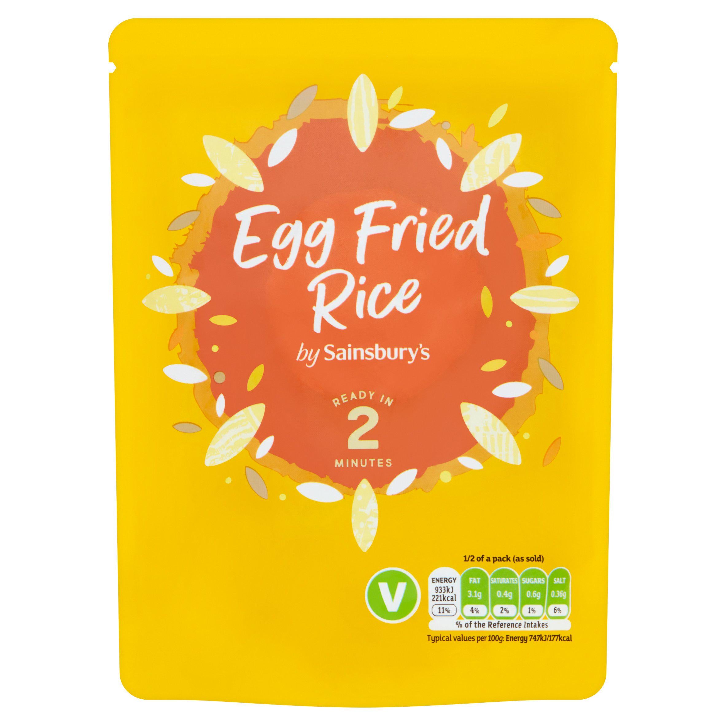 Sainsbury's Microwave Rice Egg Fried 250g Microwave rice Sainsburys   