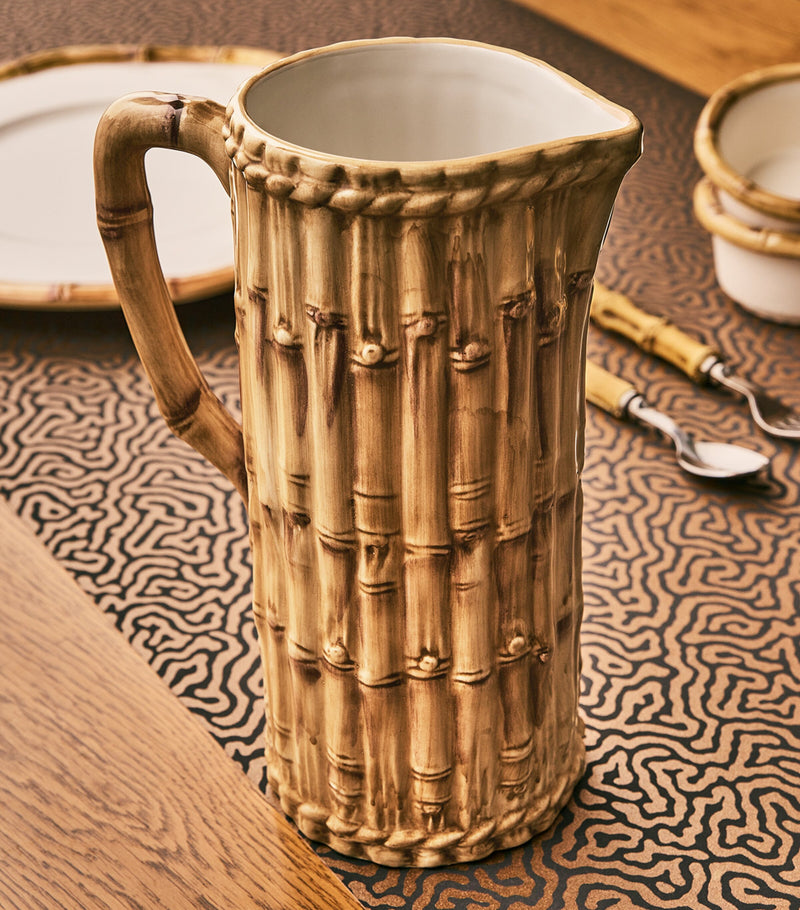 Les Ottomans hand-painted bamboo ceramic jug, UK version