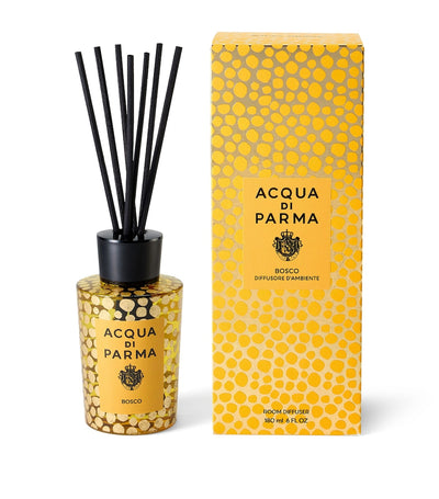 Harrods Reed Diffuser with Forest Essential Oil Scent 180ml in Seasonal Gold Vessel- Buy online at McGrocer