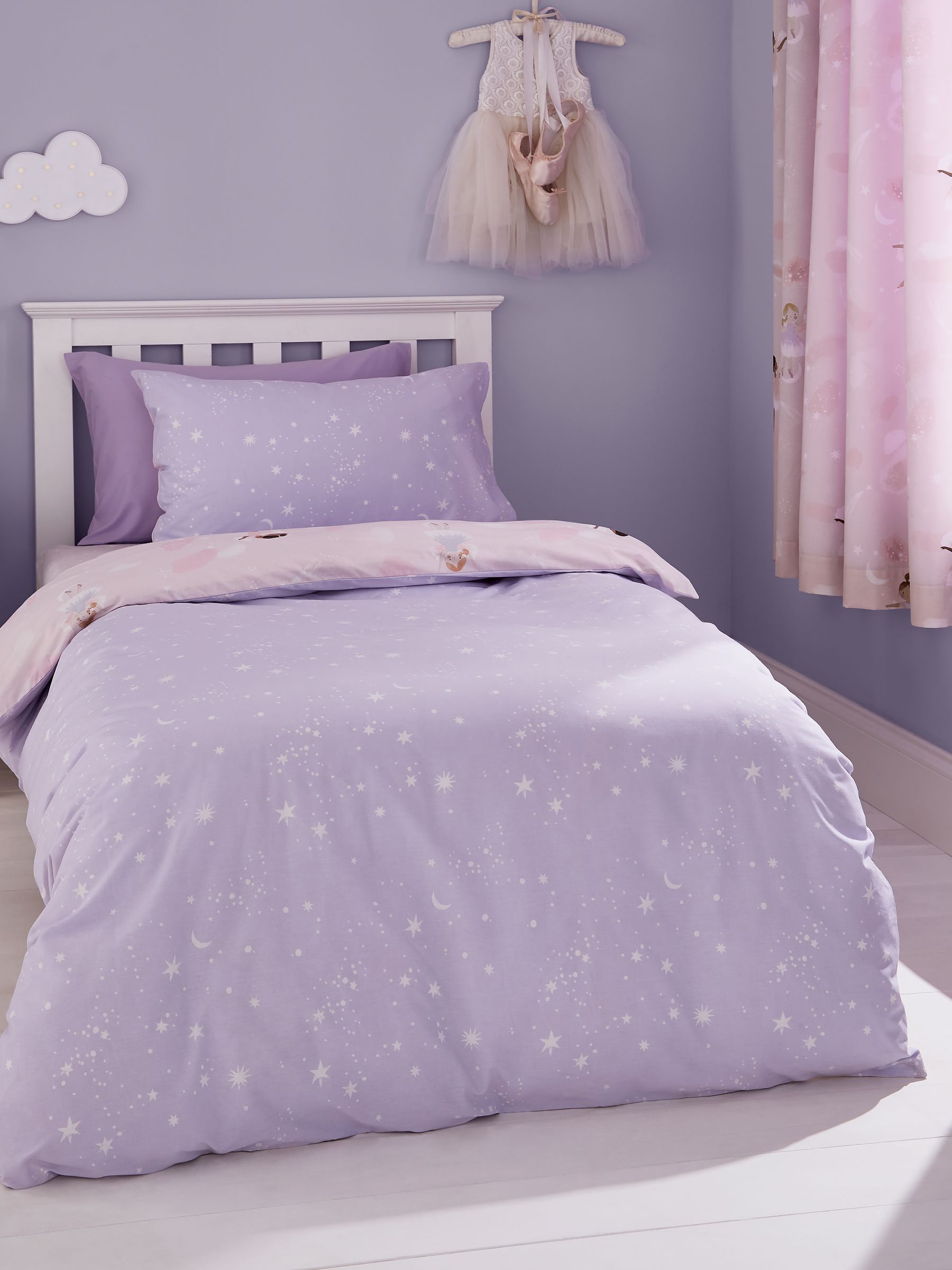 Catherine Lansfield Pink Dancing Fairies Reversible Duvet Cover Set
