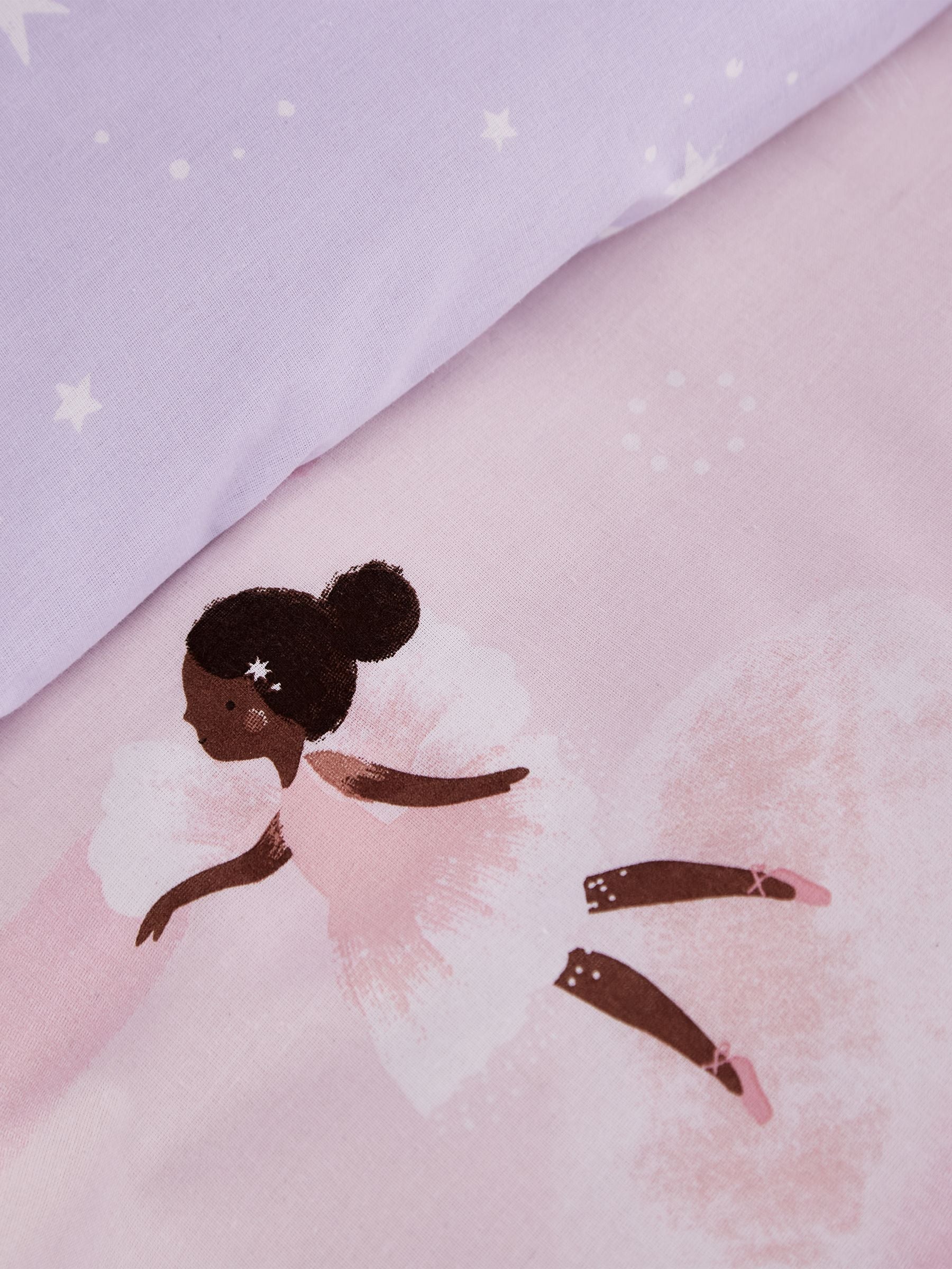 Catherine Lansfield reversible duvet cover set pink dancing fairies design - British product