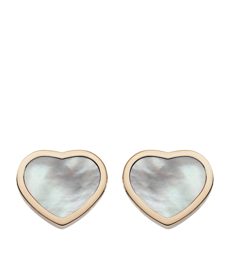 Chopard Happy Hearts earrings rose gold mother-of-pearl, UK version