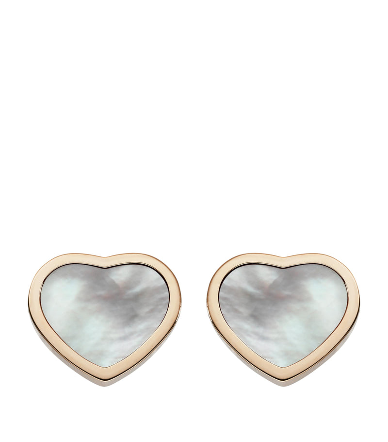 Rose Gold and Mother-of-Pearl Happy Hearts Stud Earrings