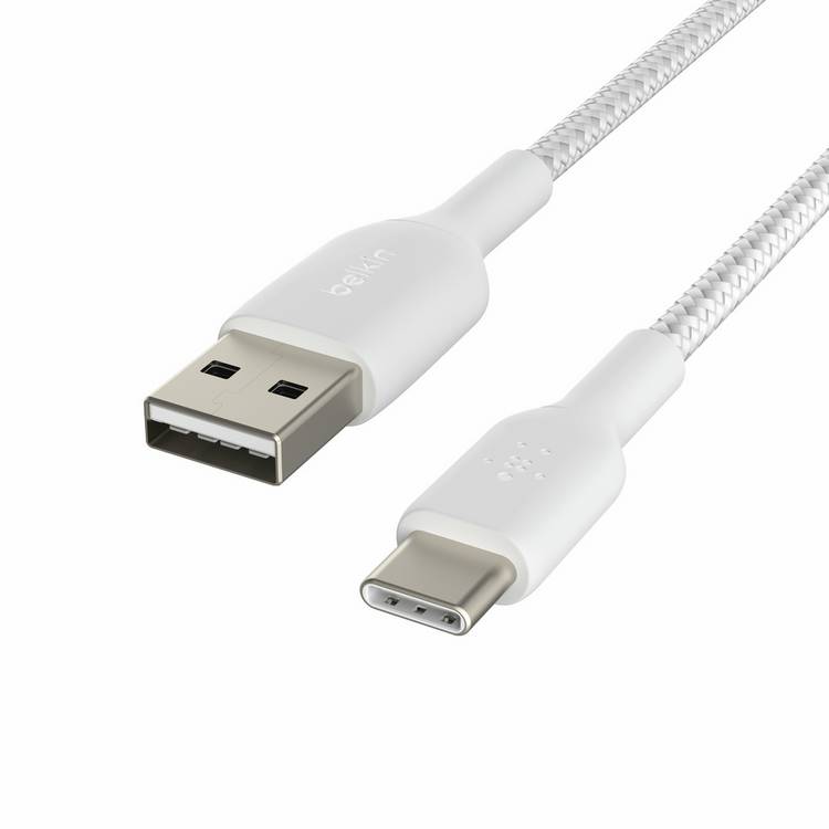 Belkin USB-A to USB-C braided cable 3m white - British product
