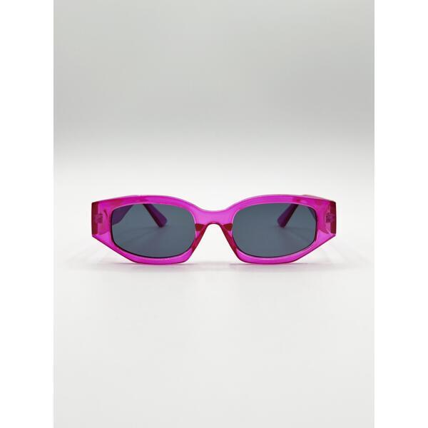 SVNX angular sunglasses hot pink black lenses, UK version