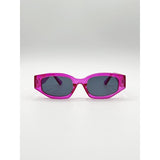 SVNX angular sunglasses hot pink black lenses, UK version