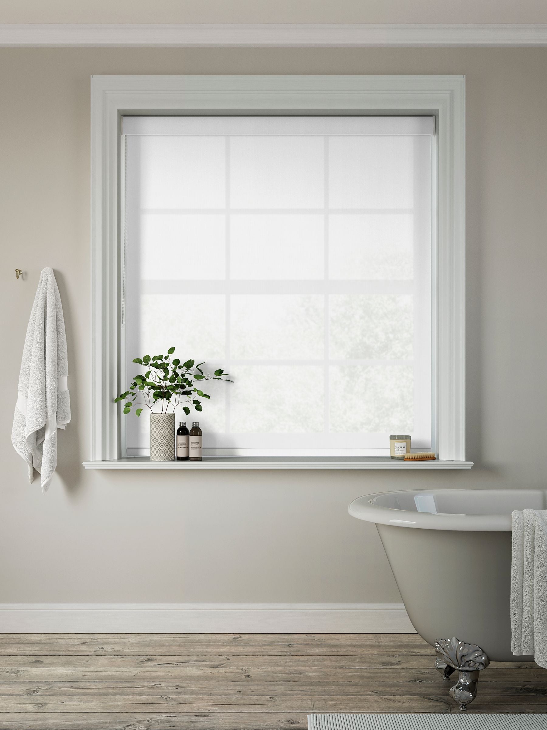 Next Ice White Heaven roller blind made to measure - British brand