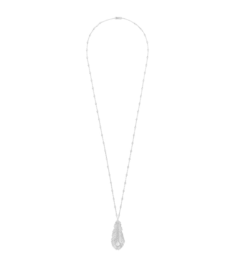 White Gold and Diamond Plume de Paon Necklace