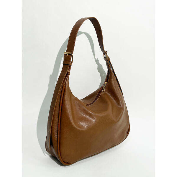 SVNX faux leather hobo bag light brown - British product