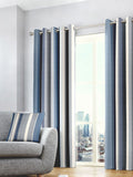 Fusion Blue Whitworth eyelet curtains, 167x137cm (British brand)