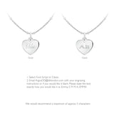 Revere sterling silver personalised heart pendant necklace 46cm, imported from the UK