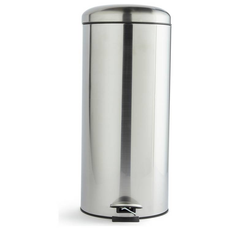 Habitat domed pedal bin 30 litre silver (British brand)