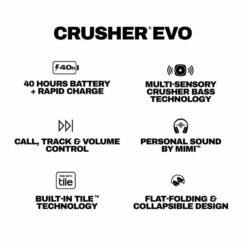 Skullcandy Crusher Evo wireless headphones black, UK version