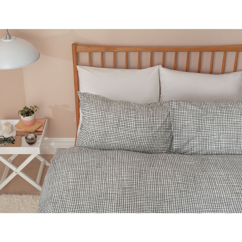 Habitat Cotton Willow Black & White Bedding Set - Superking