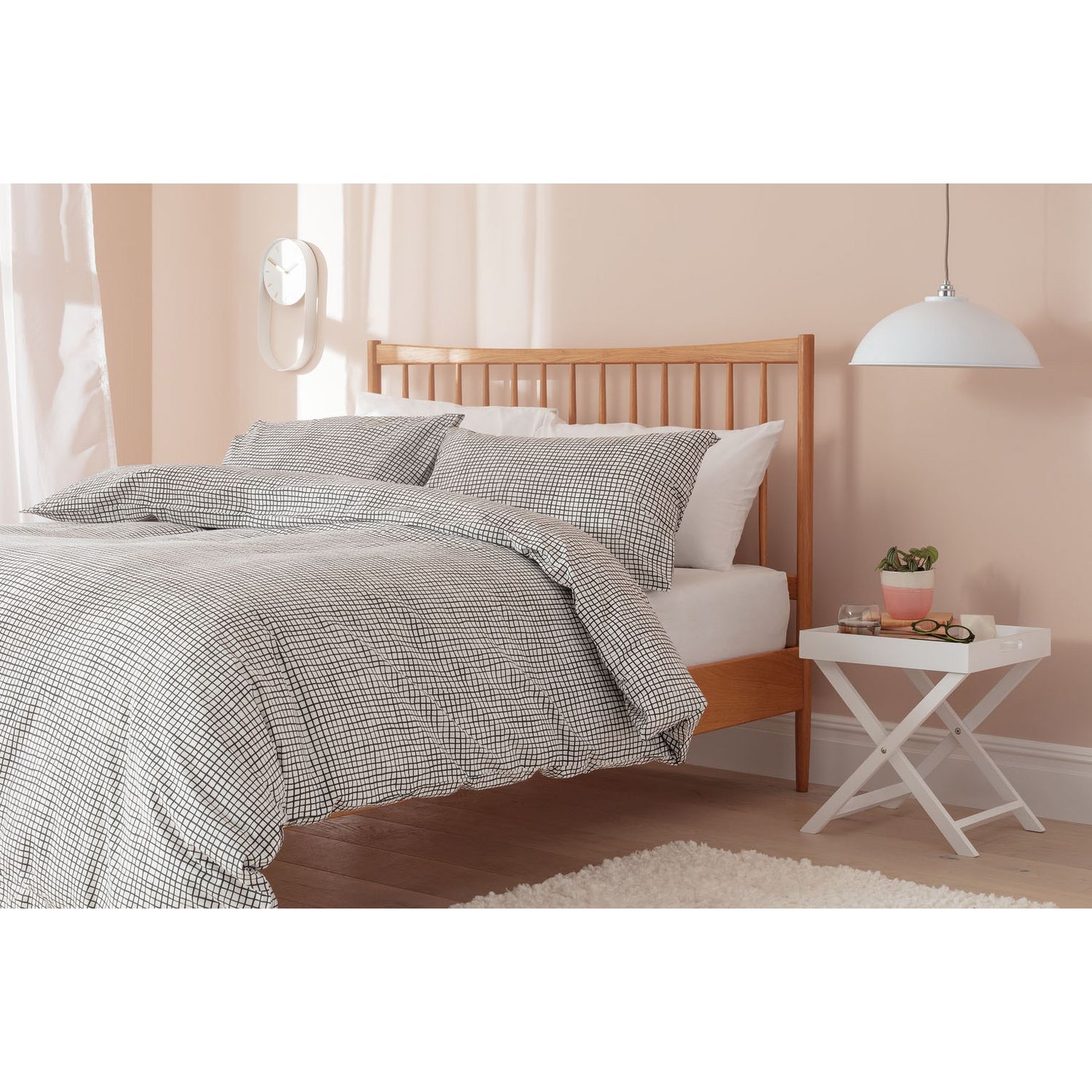 Habitat Cotton Willow Black & White Bedding Set - Superking