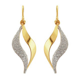 Revere gold-plated silver glitter flame drop earrings 31mm - British product