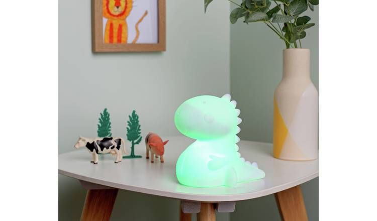 Fizz Creations Kids Dinosaur Colour Changing Lamp - White