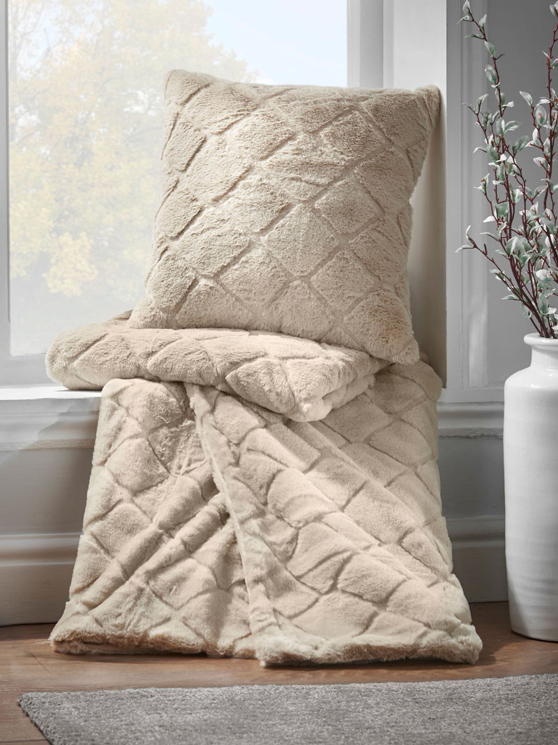 Catherine Lansfield fleece throw diamond 130x170cm (British brand)
