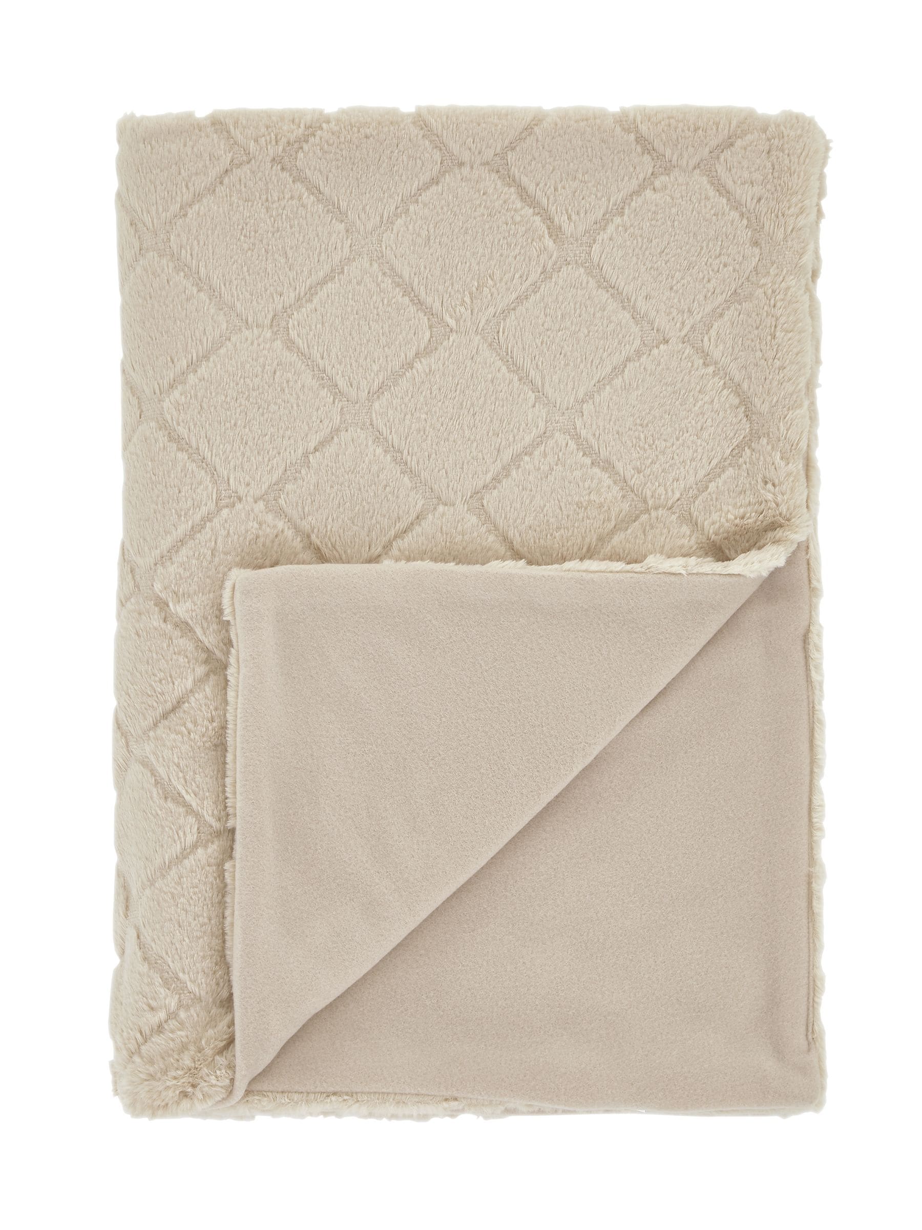Catherine Lansfield fleece throw diamond 130x170cm (British brand)