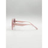 SVNX oversized rounded angular sunglasses in pink (one size), imported from the UK