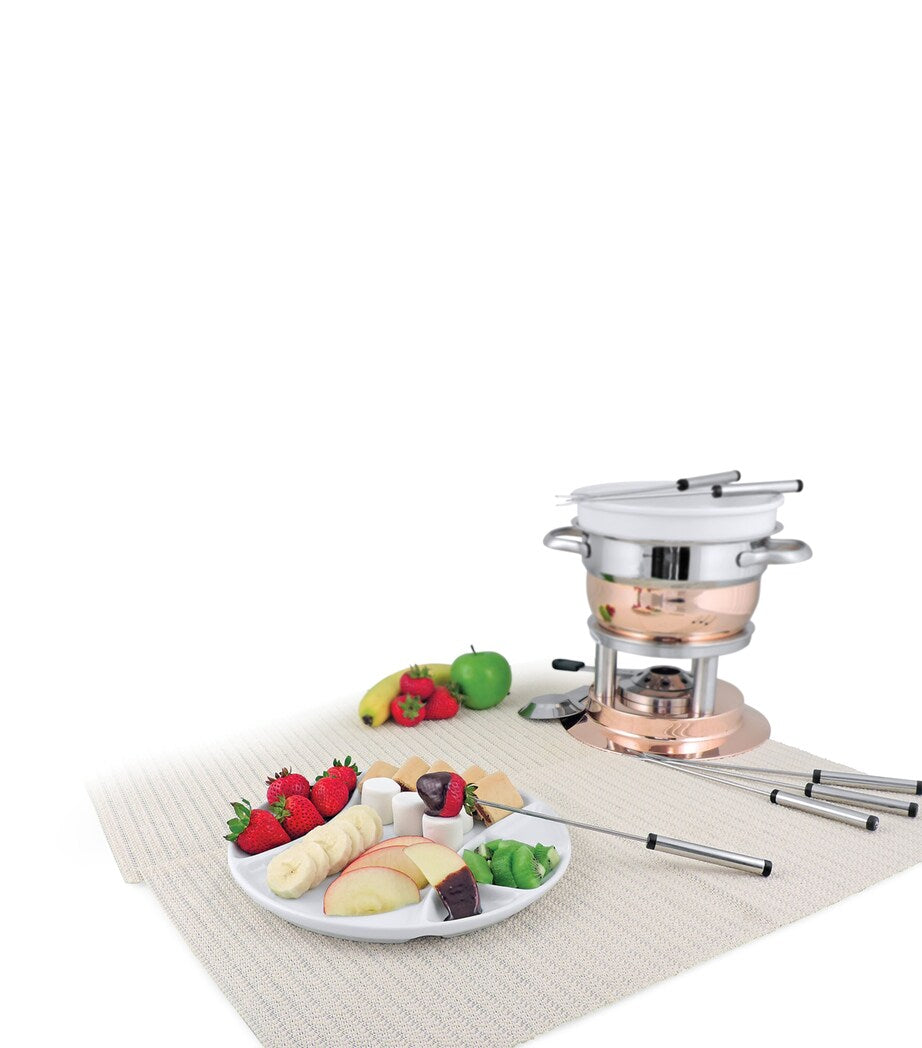 SWISSMAR ceramic fondue plates set of 4 with divided sections 26cm (British brand)