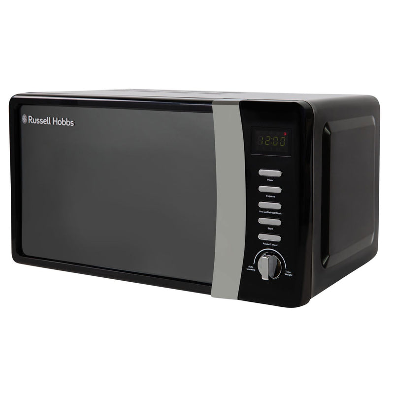 Russell Hobbs 700W 17L black microwave, imported from the UK