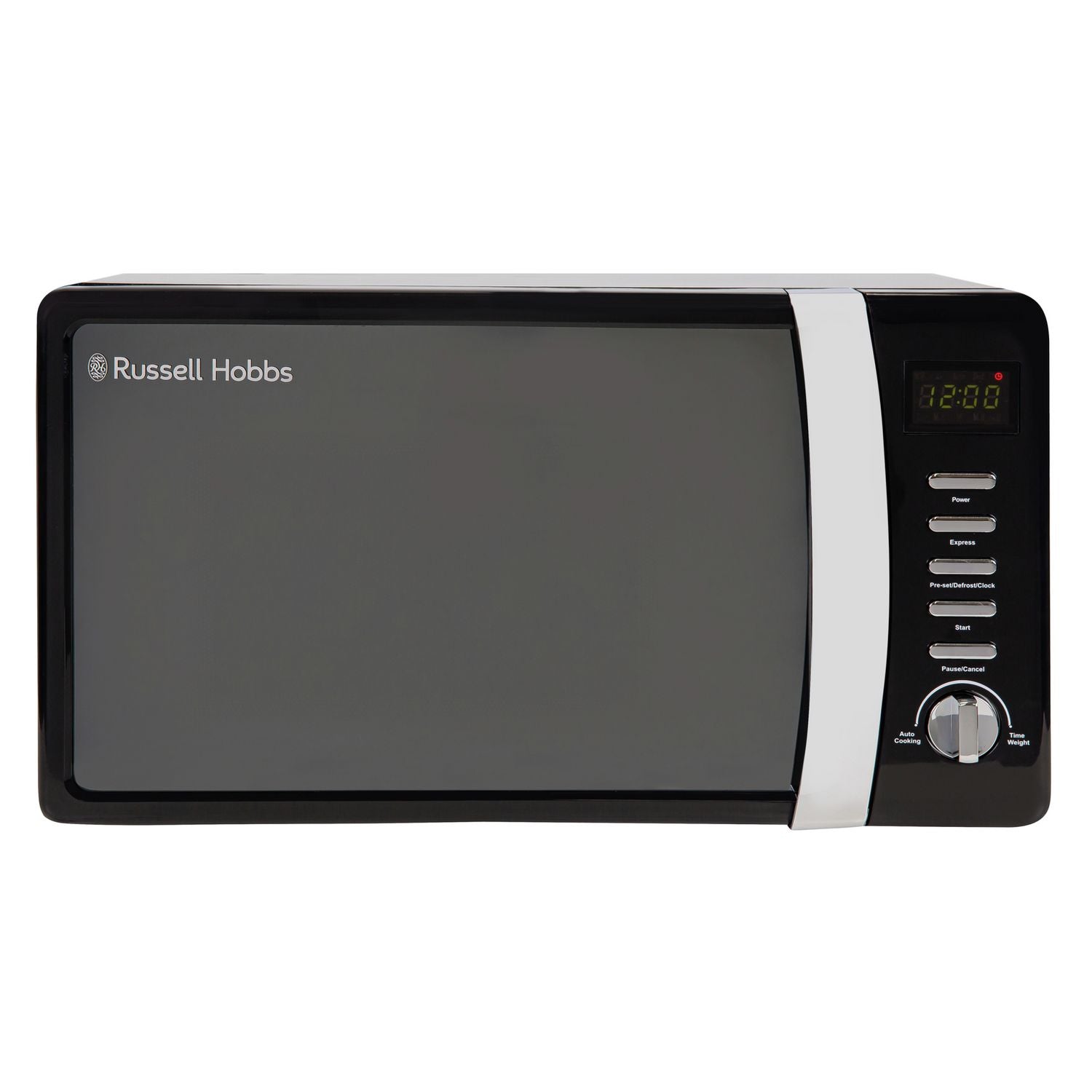 Russell Hobbs 700W 17L black microwave, imported from the UK