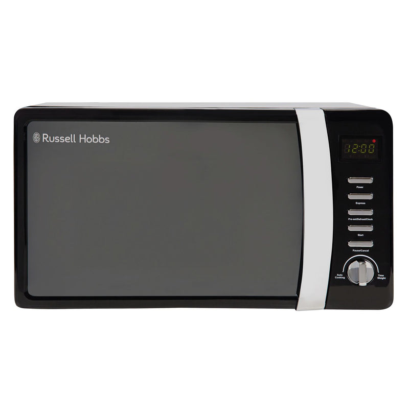 Russell Hobbs 700W 17L black microwave, imported from the UK