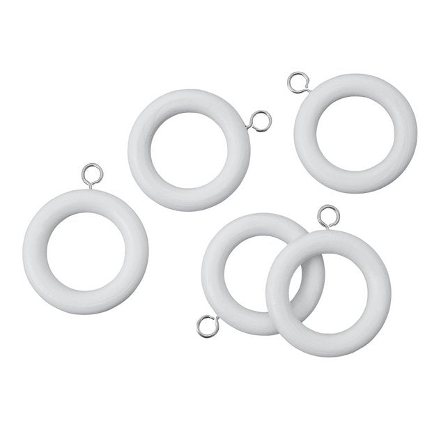 Argos Home white wooden curtain rings pack of 20 - British product
