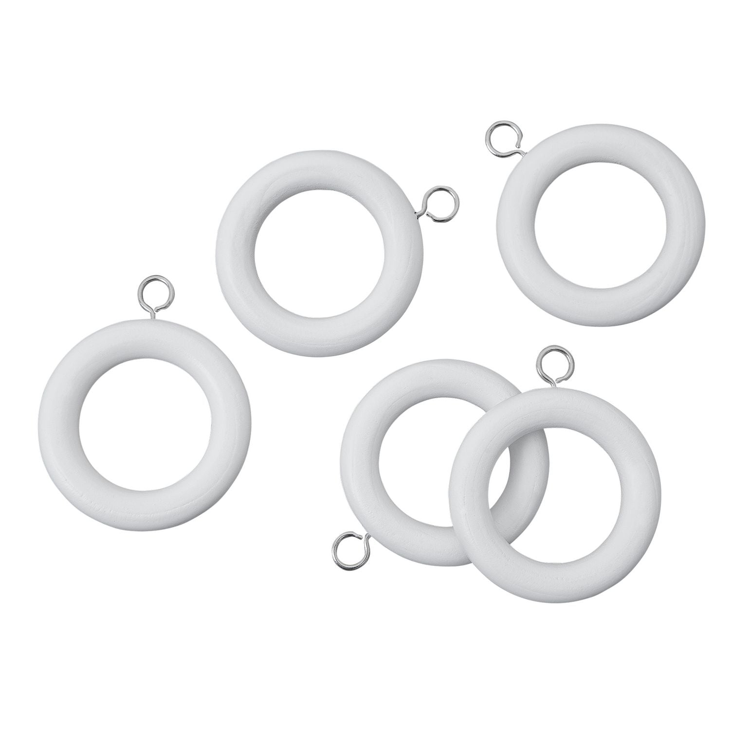 Argos Home white wooden curtain rings pack of 20 - British product